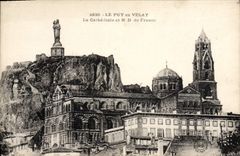 VINTAGE POSTCARD Puy in Velay the cathedral and Nd of France