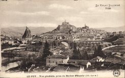 VINTAGE POSTCARD Puy View taken of the Rock of Espaly