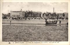 CPA Berck plage Les villas de l'esplanade et le casino Vue prise en mer