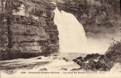 VINTAGE POSTCARD Free Swiss Border the jump of Doubs