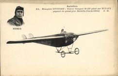 VINTAGE POSTCARD Plane Aviation gaining Nieuport Monoplane 28 HP of the Grand Prix Michelin Puy de Dome