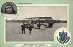 CPA Avion Aviation Biplan M Farman Circuit Europeen Juin Juin 1911 Atterrissage de Renaux & Senouques a Vincennes