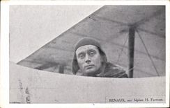 CPA Avion Aviation Renaux sur biplan H Farman 