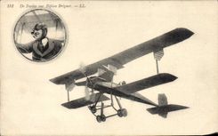 CPA Avion Aviation De Baeder sur biplan Breguet 