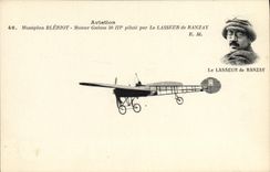 VINTAGE POSTCARD Avion Aviation Monoplane Bleriot Moteur Gnome 50 HP controls by Lasseur de Ranzay