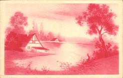 VINTAGE POSTCARD Fantaisie Fishes Sinning