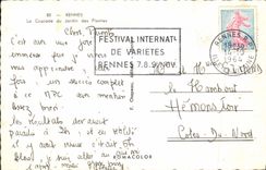 MODERN CARD Rennes the Cascade Of the Botanical garden