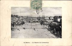 VINTAGE POSTCARD Le Havre the Basin Commercial