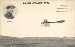 CPA Avion Aviation Circuit d'Anjou 1912 Pascal 