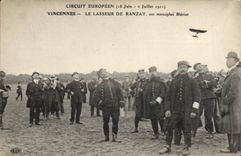 VINTAGE POSTCARD Plane Vincennes Aviation Lasseur de Ranzay Bleriot monoplane