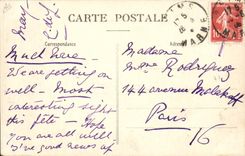 VINTAGE POSTCARD Plane Aviation Great week of Champagne aviation First day the Count Lambert in full flight