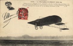 VINTAGE POSTCARD Plane Aviation Monoplane Bleriot VIII