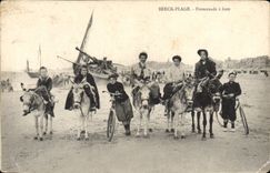 VINTAGE POSTCARD Berck Plage Walk has Asses