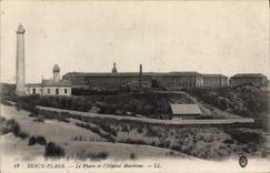 CPA Berck Plage Le Phare Et I Hopital Maritime