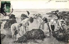 VINTAGE POSTCARD Berck Beach