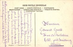 VINTAGE POSTCARD Museum of Louvre Paris Watteau the loading for Cythere