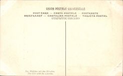 VINTAGE POSTCARD Museum of Louvre Paris Russell the little girl with cherries