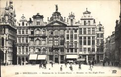Casas de Bruselas de la POSTAL de la VENDIMIA del gran lugar