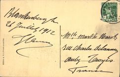 VINTAGE POSTCARD Blankenberghe the beach the tower of the new church