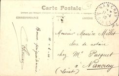 Relevación baja de Orleans de la POSTAL de la VENDIMIA de la estatua del arco del d de Jeanne tomado de Fort de las torrecillas
