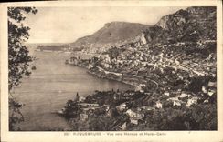 CPA Roquebrune Vue Vers Monaco et Monte Carlo