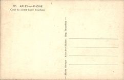 VINTAGE POSTCARD Arles On the Rhone Court of the Holy Cloister Trophime