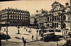 CPA Angers La Place du Ralliement Le theatre Tramway 