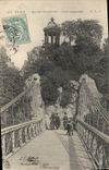 VINTAGE POSTCARD Paris Hillocks Chaumont Suspended bridge