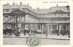 VINTAGE POSTCARD Paris the Place of the Palais Royal