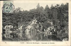 VINTAGE POSTCARD Paris Bois de Boulogne Cascades and Cave