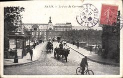 VINTAGE POSTCARD Paris the Bridge of the Carousel