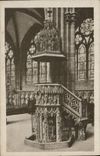 Catedral de la POSTAL de la VENDIMIA de Estrasburgo el púlpito