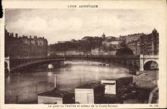 CPA Lyon Artistique Le pont de la Feuillee et coteau de la Croix Rousse