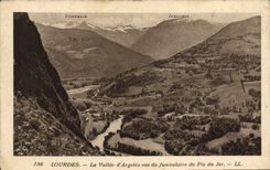 VINTAGE POSTCARD Heavy the Valley of Argles Seen Of the Funicular of the Peak Of Jer