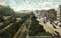 VINTAGE POSTCARD Princes Street looking West EDinburgh