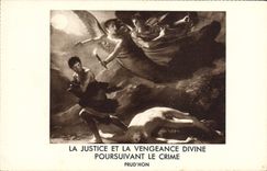 CPA La Justice Et La Vengeance Divine Poursuivant Le Crime Prud'hon