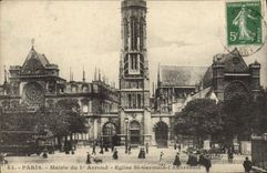 VINTAGE POSTCARD Paris Town hall of 1st Arrond Church German St the Resident of Auxerre