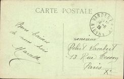 POSTAL Chastellux de la VENDIMIA el castillo y el lavabo