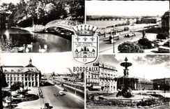 CPM Bordeaux Jardin public Place de la Bourse Les quais La comedie