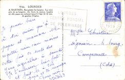 VINTAGE POSTCARD Lourdes has Bartres Bernadette was Moutons shepherdess