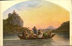 VINTAGE POSTCARD Ludwig Richter Uberfahrt amndt Schreckenftein