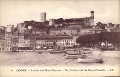 VINTAGE POSTCARD Cannes the Port And the Mount Knight