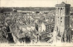 VINTAGE POSTCARD Tours View the Tower De Charlemagne and the large bridge