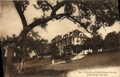 VINTAGE POSTCARD Evian les Bains the Hermitage and the park