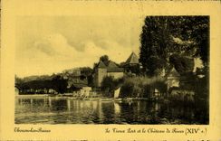 VINTAGE POSTCARD Thonon les Bains the Bank Old port and Castle