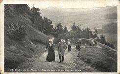 VINTAGE POSTCARD Center of France Close to the top of Puy de Dome