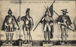 CPA Paris Hotel Des Invalides Musee De L'Armee Costumes de guerre Charles IX Henri II Francois 1er