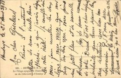 VINTAGE POSTCARD Hendaye the village espagn ol of Fotnarabie seen of the unloading dock of Hendaye