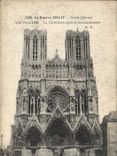 CPA La Guerre Reims La Cathedrale Apres Le Bombardement Militaria