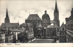 VINTAGE POSTCARD Aachen Munster